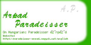 arpad paradeisser business card